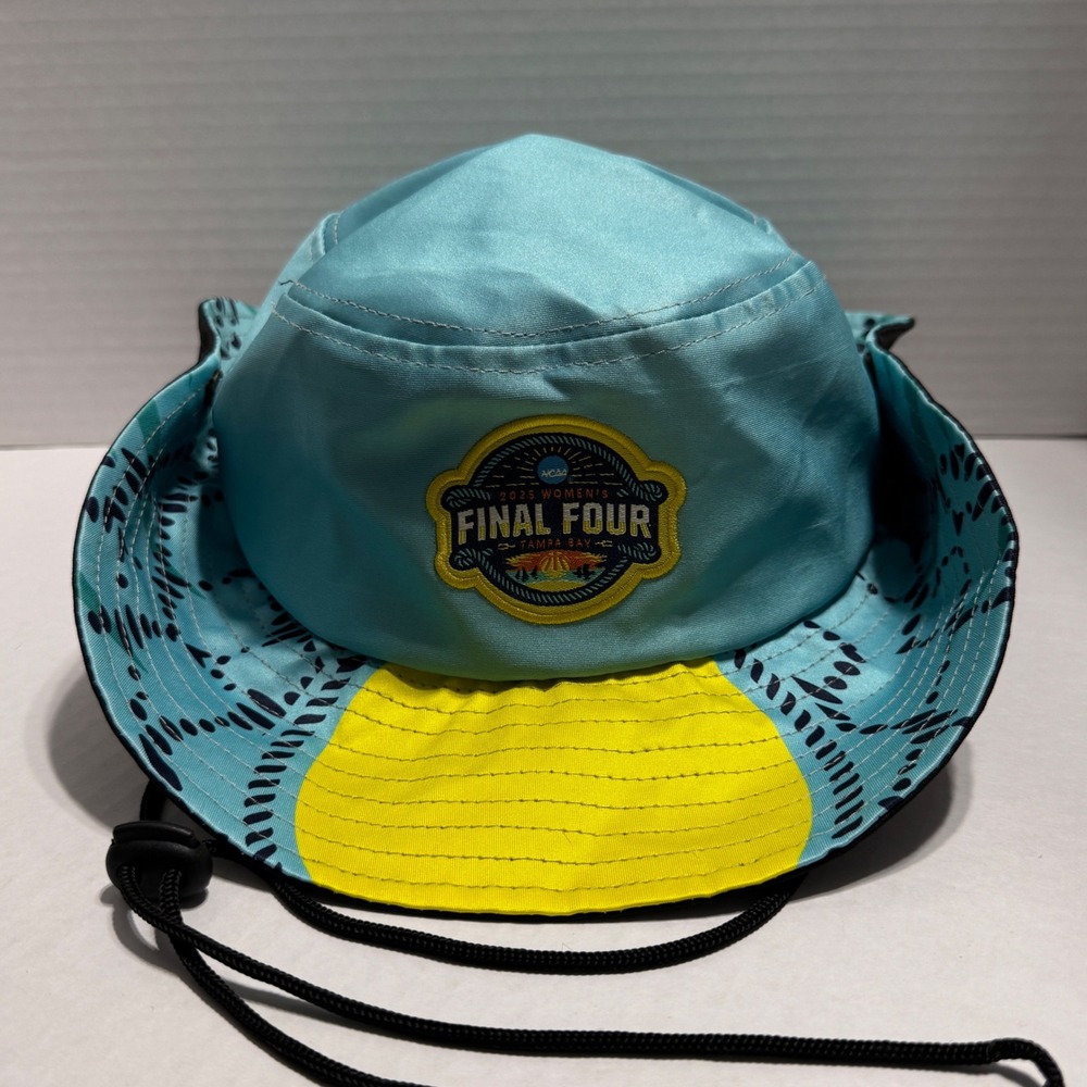 NCAA 2025 Womens Final Four Tampa Bay Bucket Hat Blue Yellow Sun Hat Snap Brim